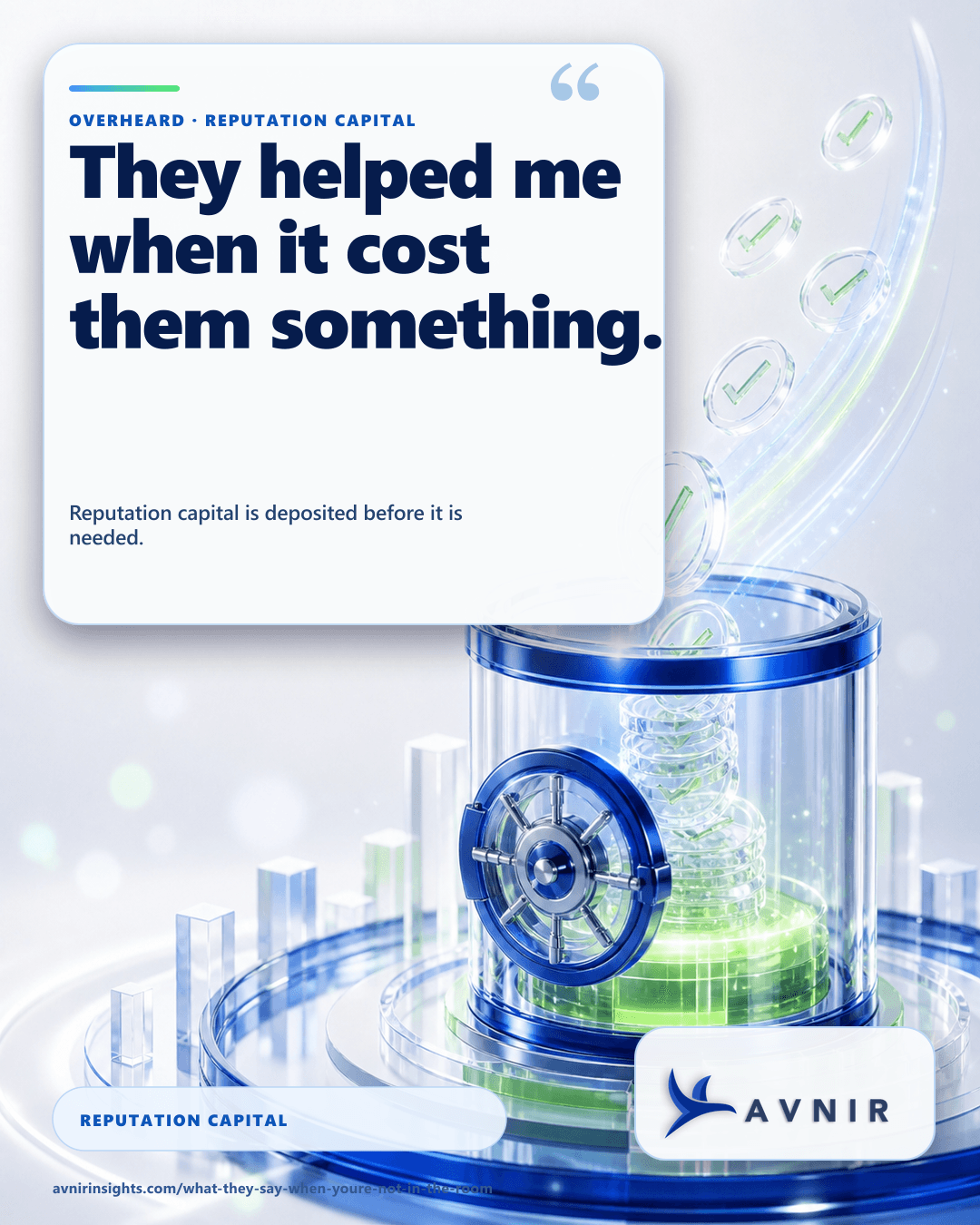 Relationship capital grows through value given before asking for help, illustrated by a transparent investment vessel.